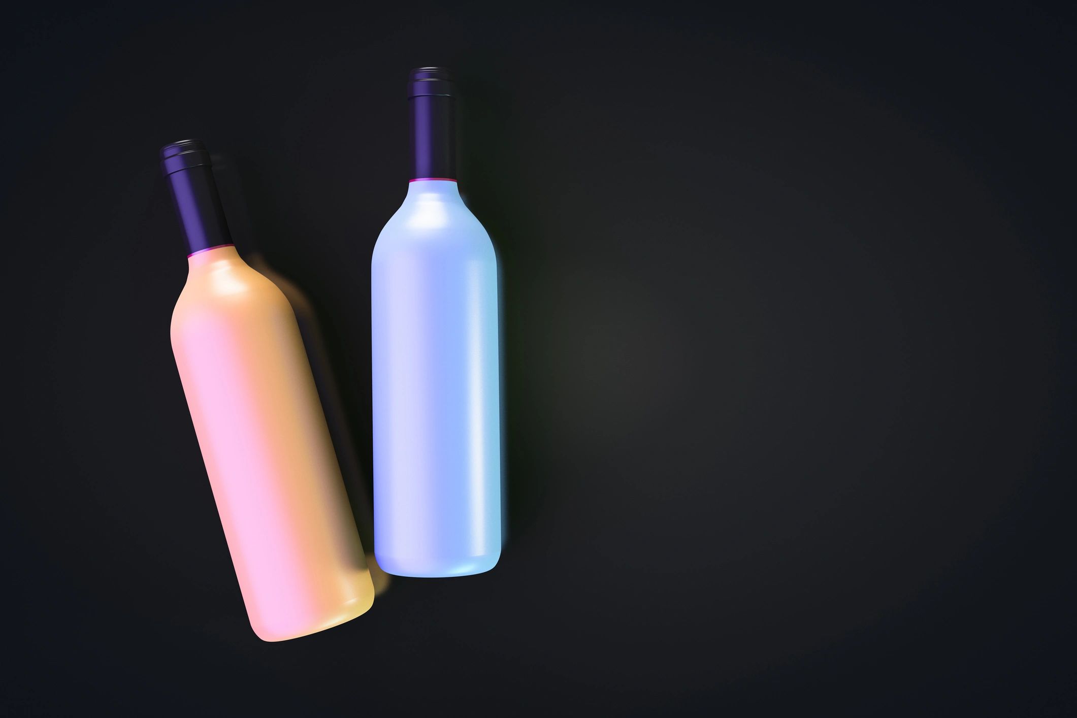 Wine bottles arranged on a table representing travel packing