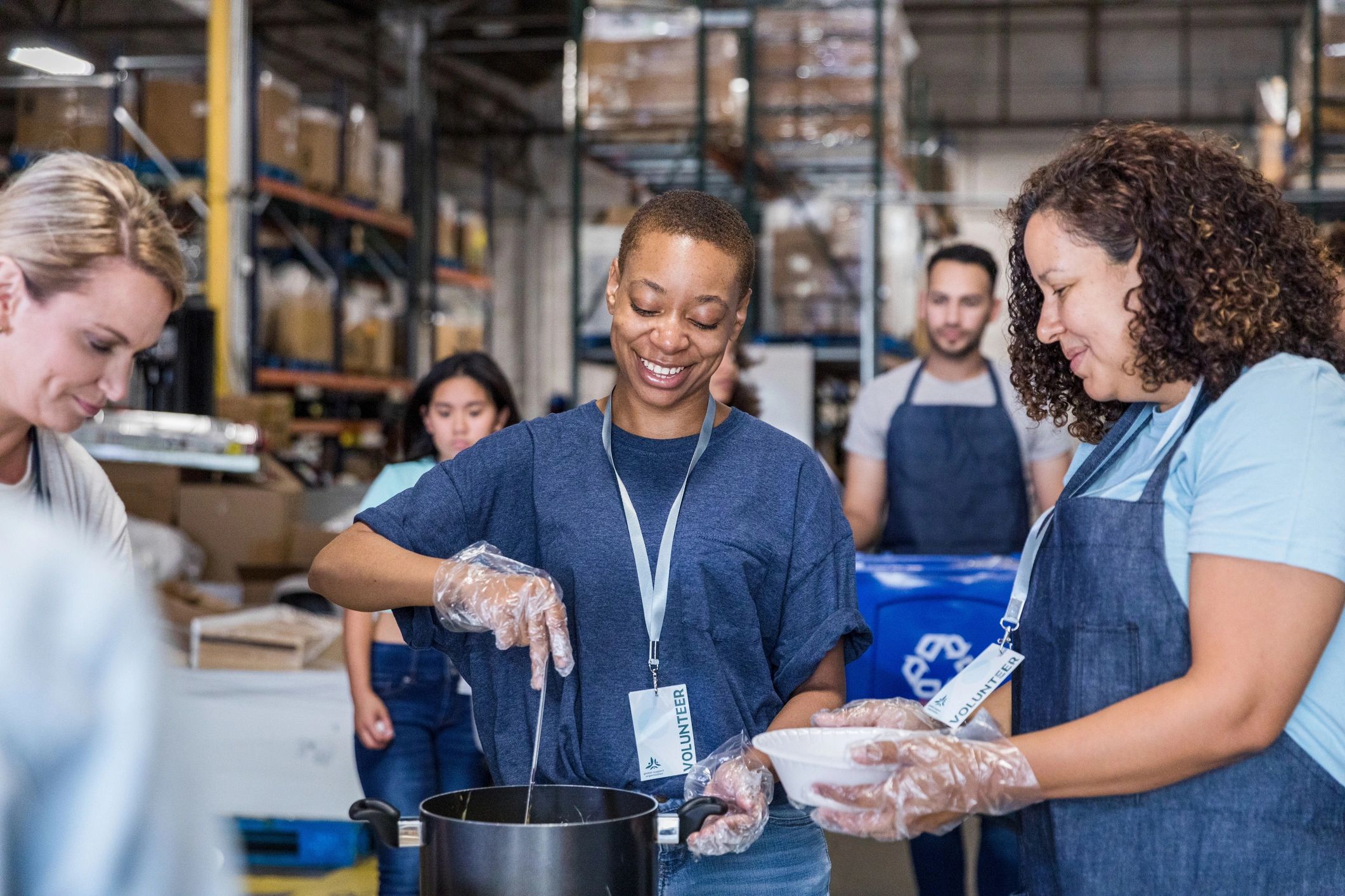 Small business team working together